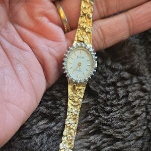 Elgin Women's Gold Tone Nugget Watch